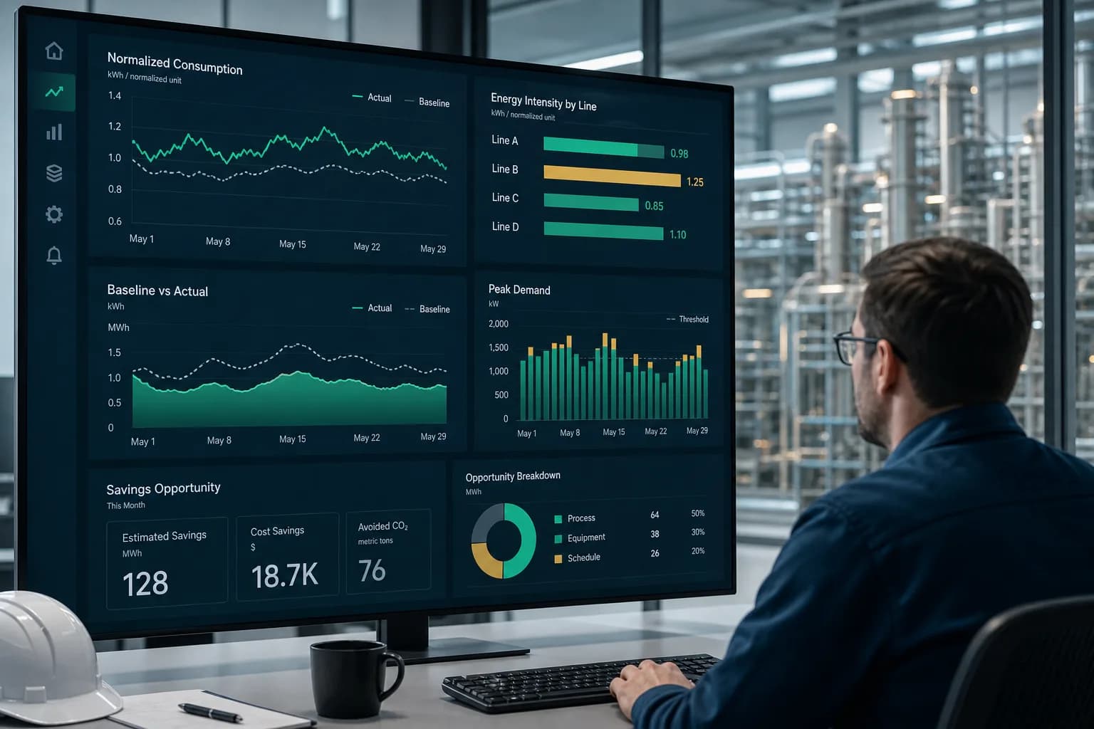 Power consumption and resources operating domain visual