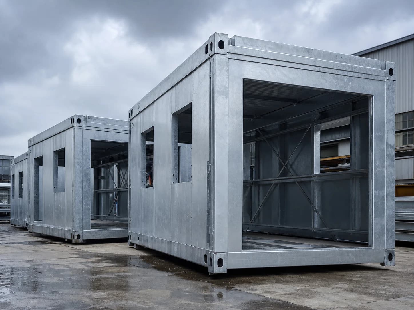 Cepas galvanized steel pod construction — representative photograph